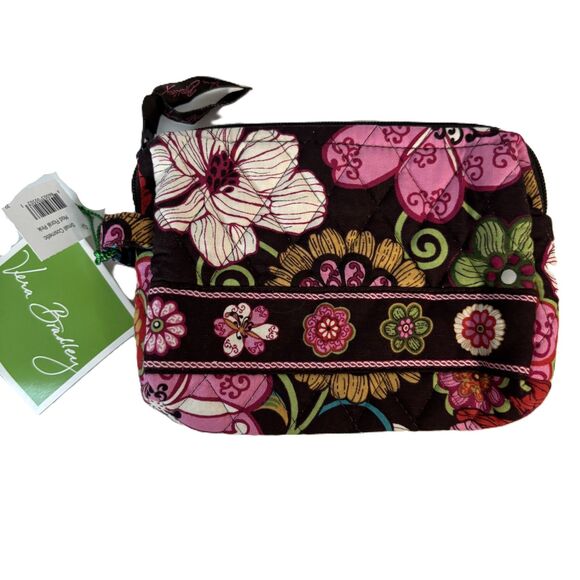 Vera Bradley NEW Cosmetic Bag Toiletry Pouch Make Up Mod Floral Pink NWT - Picture 1 of 4